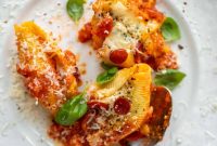 Asiago-Stuffed Shells with Pizza Sauce and Italian Herbs
