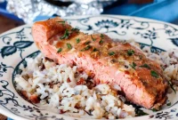 Maple Garlic Salmon Bake with Crispy Edges