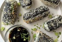 Crispy Rice Paper Rolls Filled with Spicy Tuna and Veggies