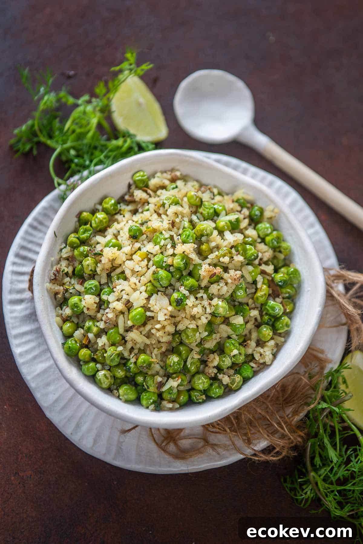 Banarasi Chura Matar served in a bowl.