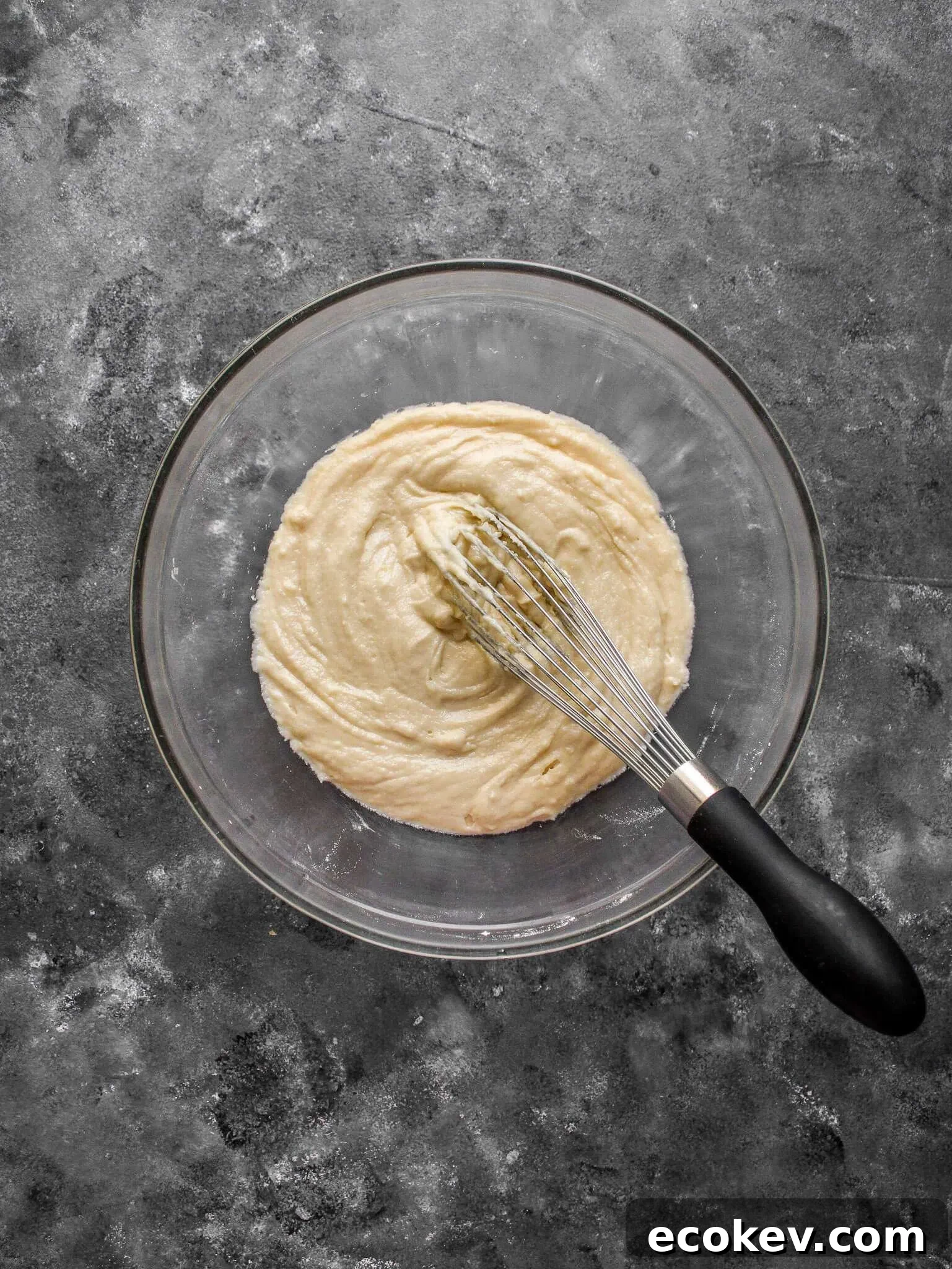 funfetti cupcakes batter without sprinkles added in bowl