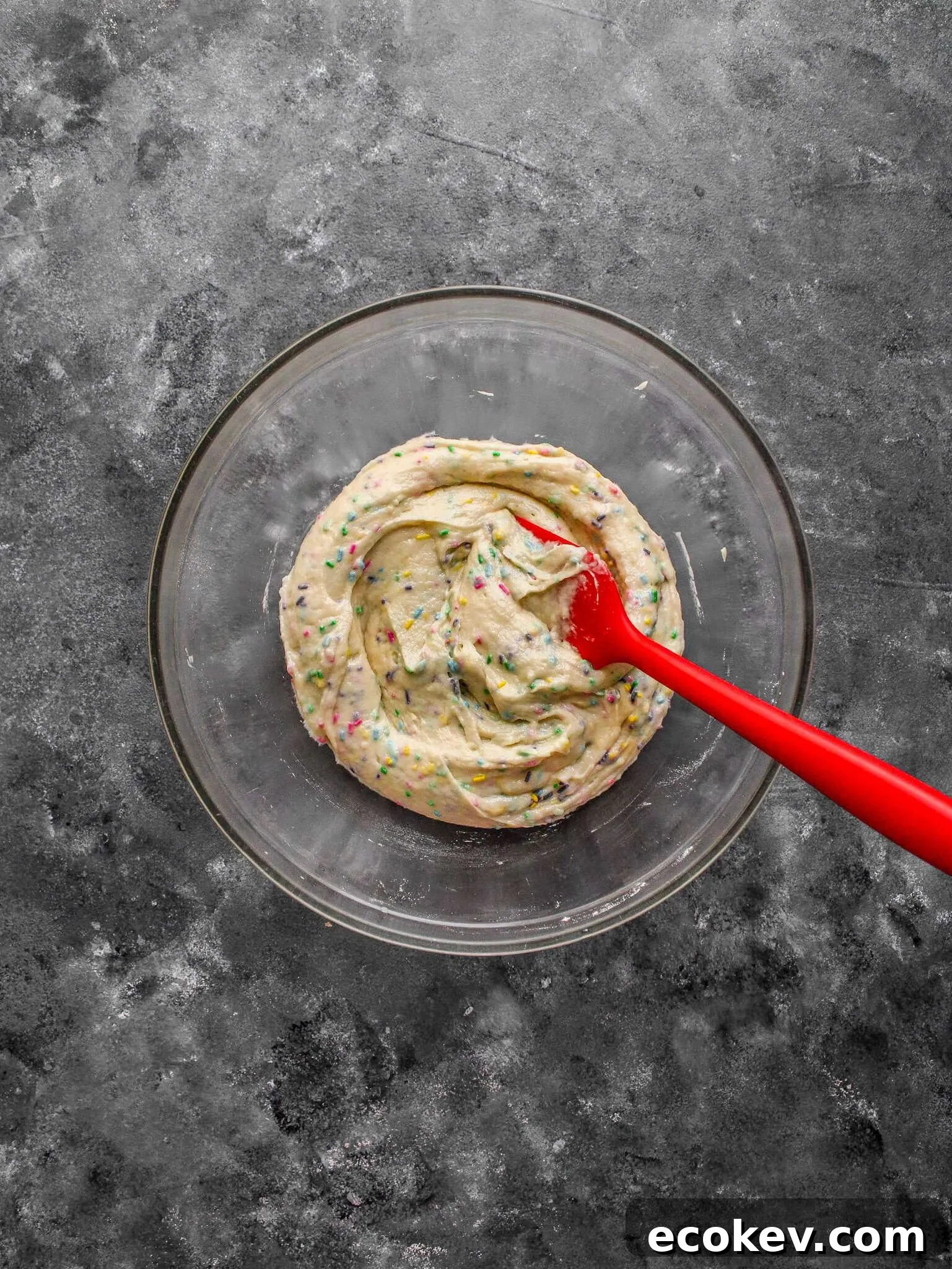 funfetti cupcakes batter in bowl