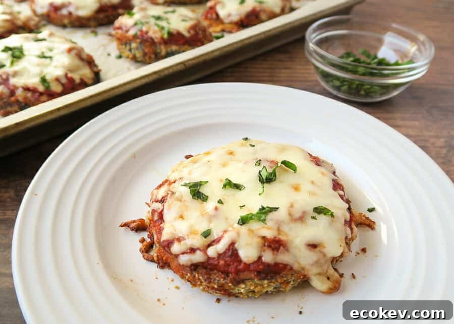 Crispy Eggplant Parmesan {No-Fry, Baked, Easy Recipe}