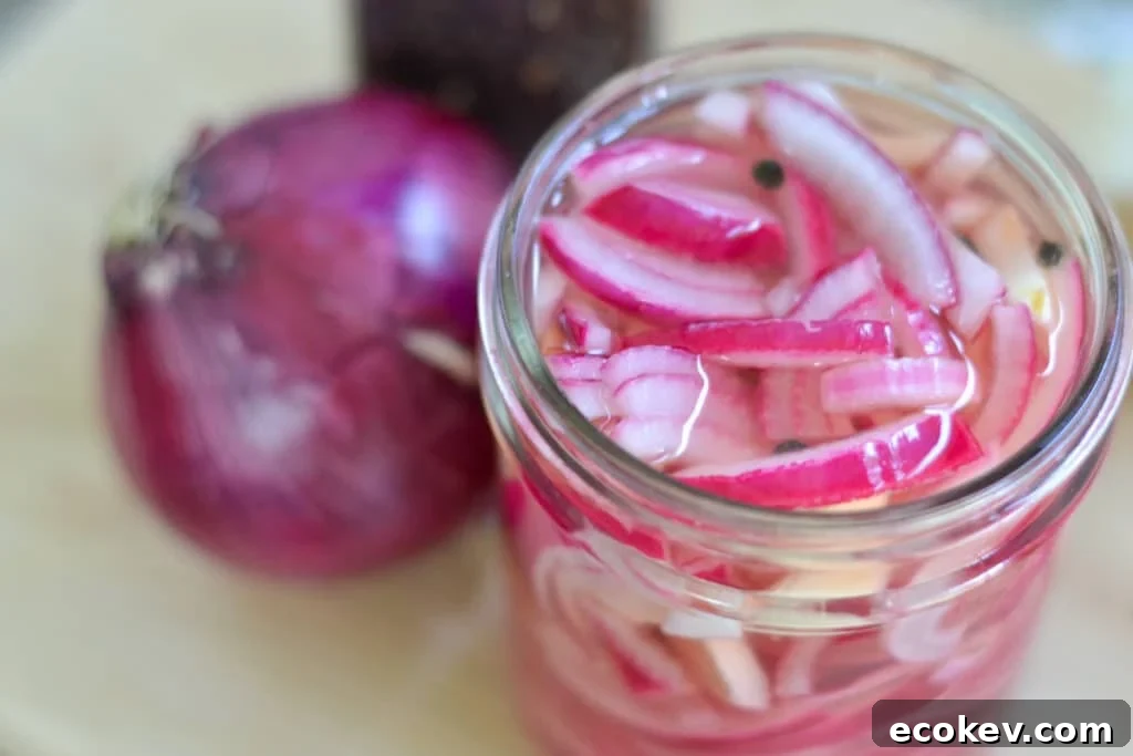 Pickled red onions on a dish