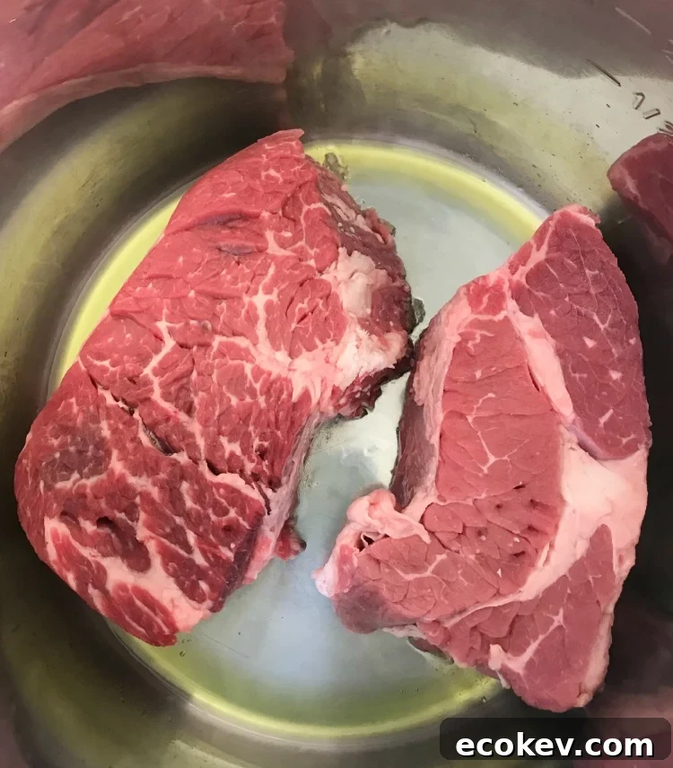 sear chuck roast in instant pot