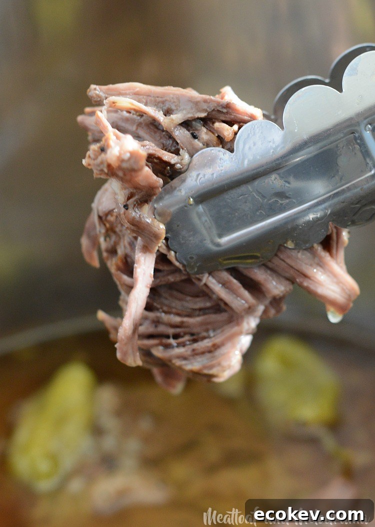juicy instant pot mississippi chuck roast in pot