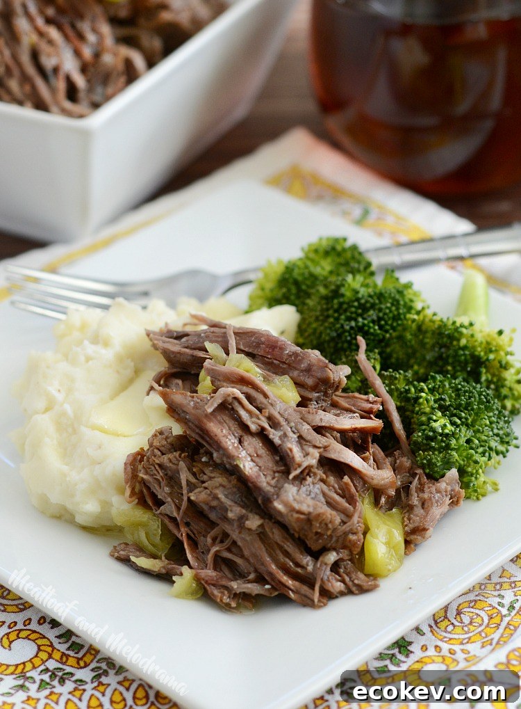 instant pot mississippi chuck roast plated