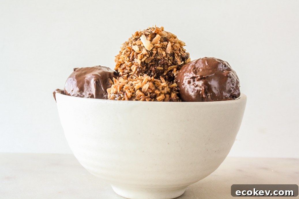 Delicious, healthier truffles made with coconut and cashews!