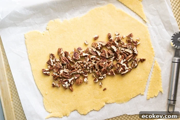 Rolled out Keto Dough with pecans