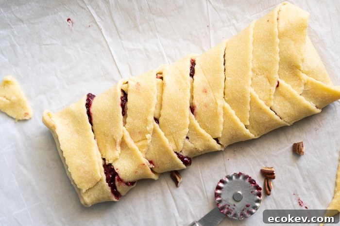 Unbaked keto danish braid