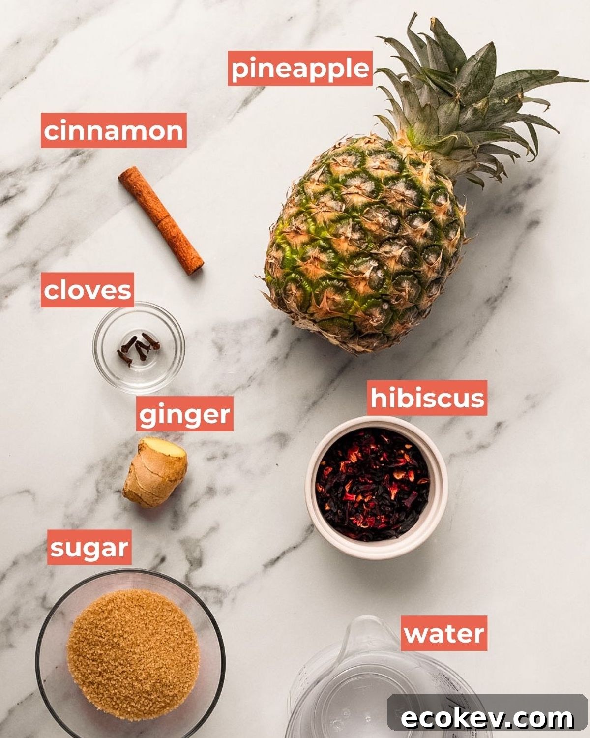 pineapple skin tea ingredients labeled