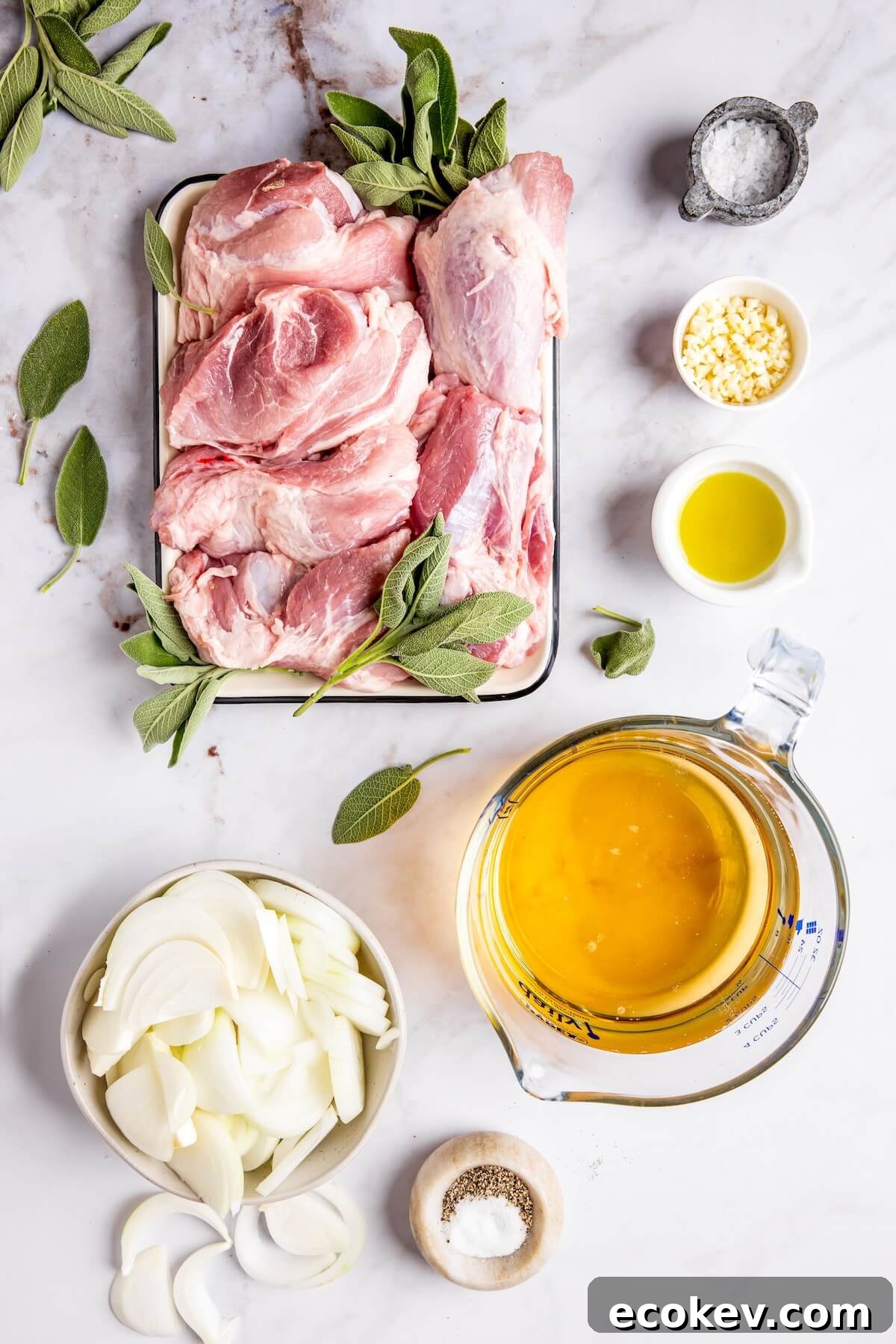 Cider Braised Pork Shoulder Ingredients - Olivia Adriance