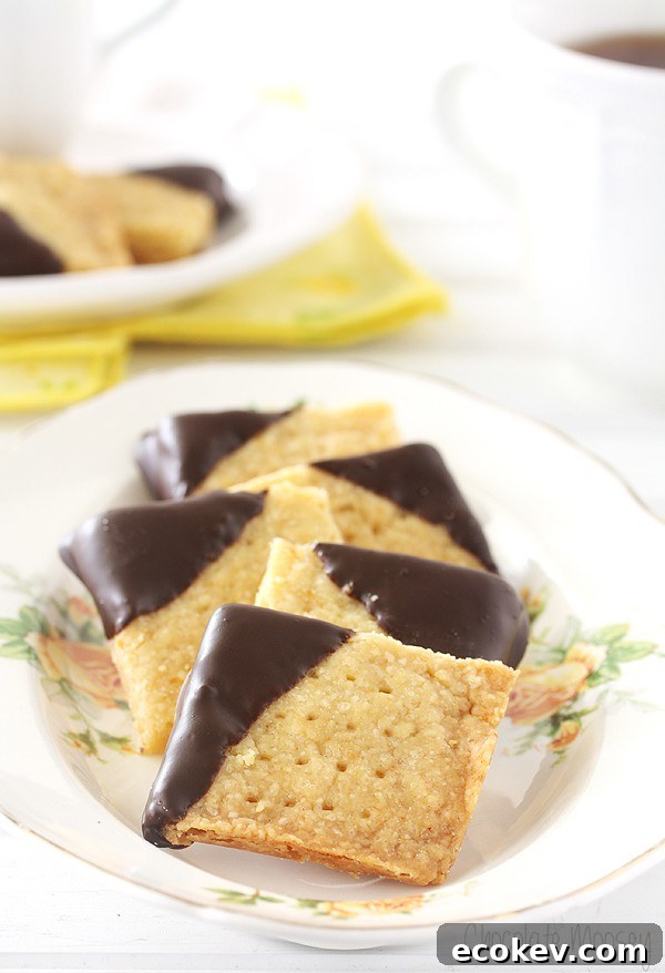 Chocolate-Dipped Orange Shortbread Cookies to serve with tea