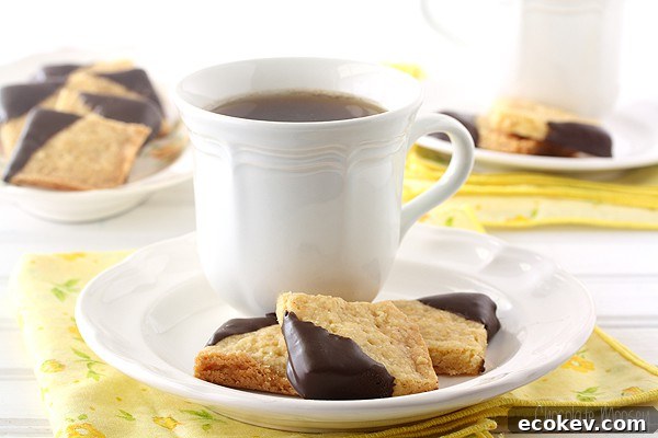 Chocolate-Dipped Orange Shortbread Cookies to serve with tea