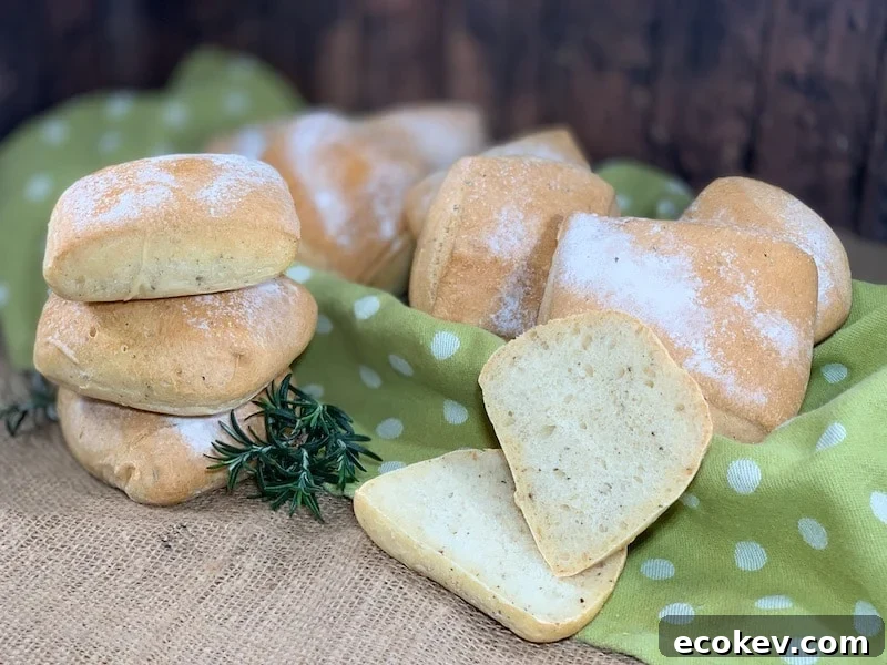 stacked ciababba rolls with sliced roll