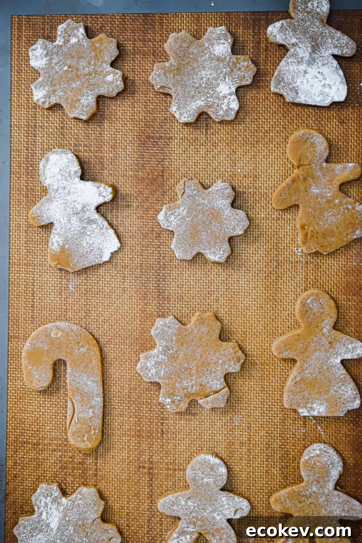 Cookie cutters are made out of the gingerbread sourdough dough.