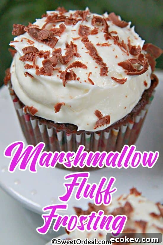 Marshmallow Fluff Frosting is a cloud-like topping with smooth butter and gooey marshmallow creme.
