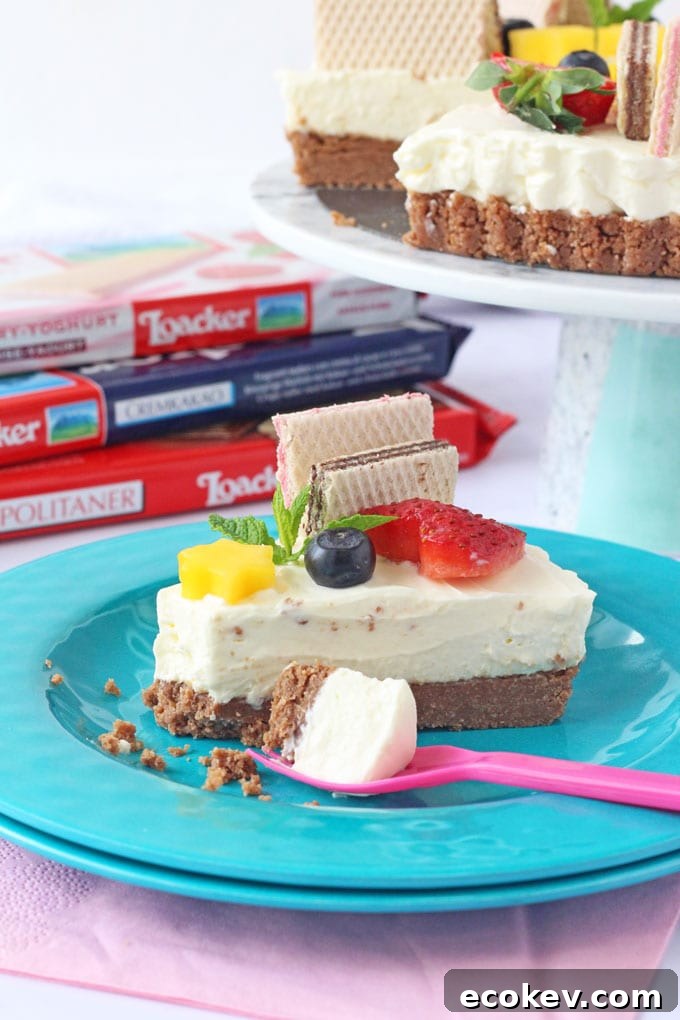No bake cheesecake with loacker wafers