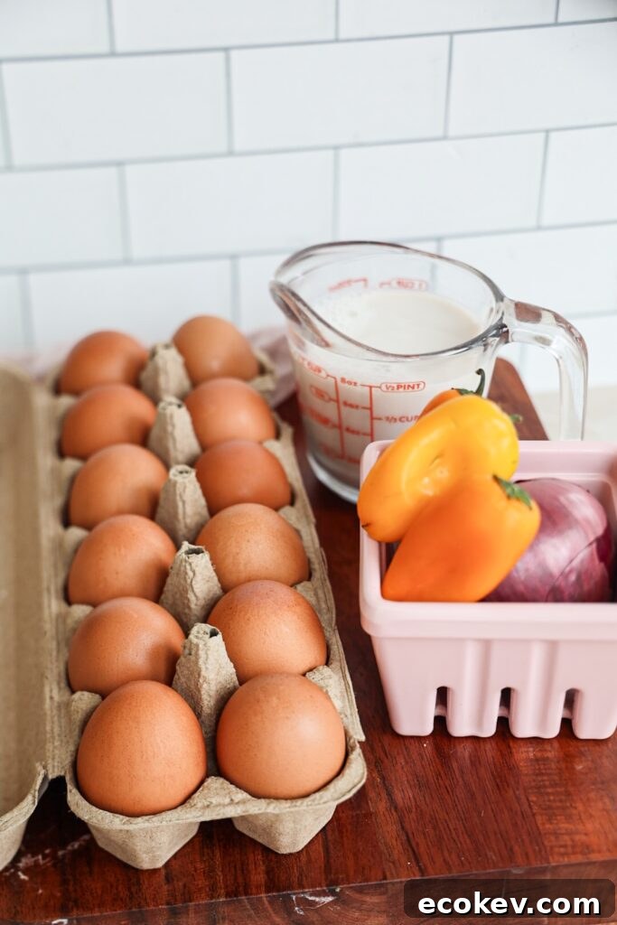 ingredients to make meal prep sheet pan baked eggs.
