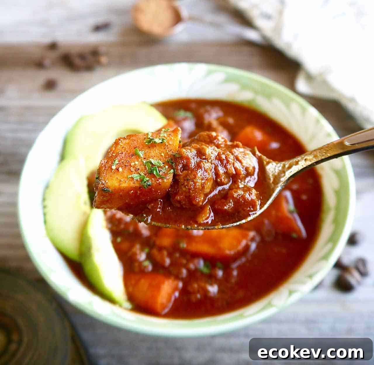Smokey Coffee and Cocoa Chili in a spoon.