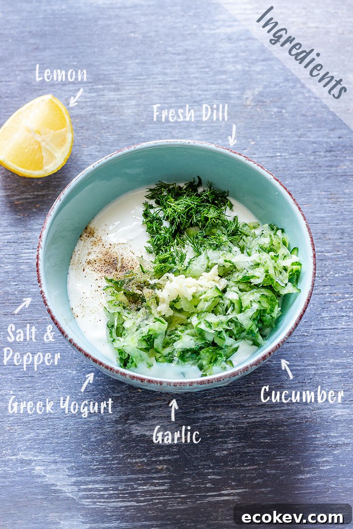 Ingredients of Tzatziki Sauce