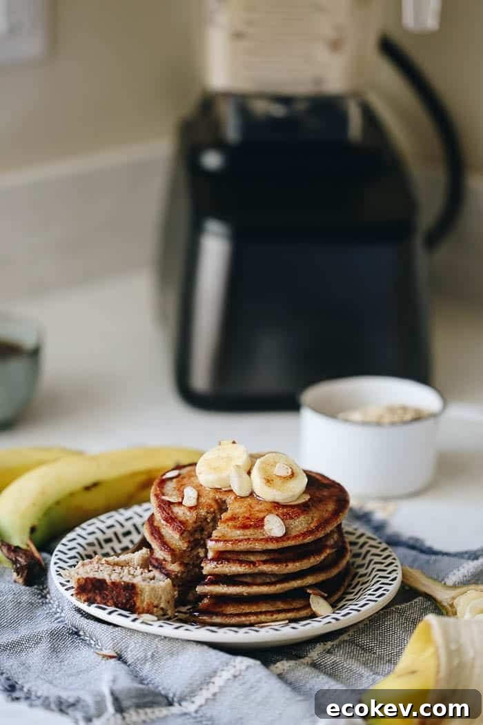 stack of Banana blender pancakes 