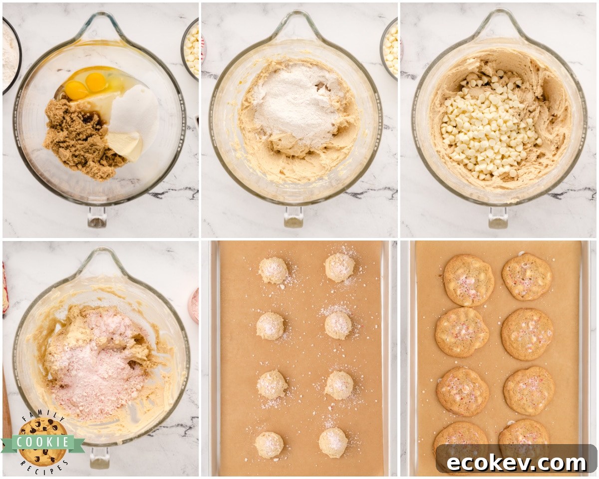 how to make white chocolate peppermint cookies