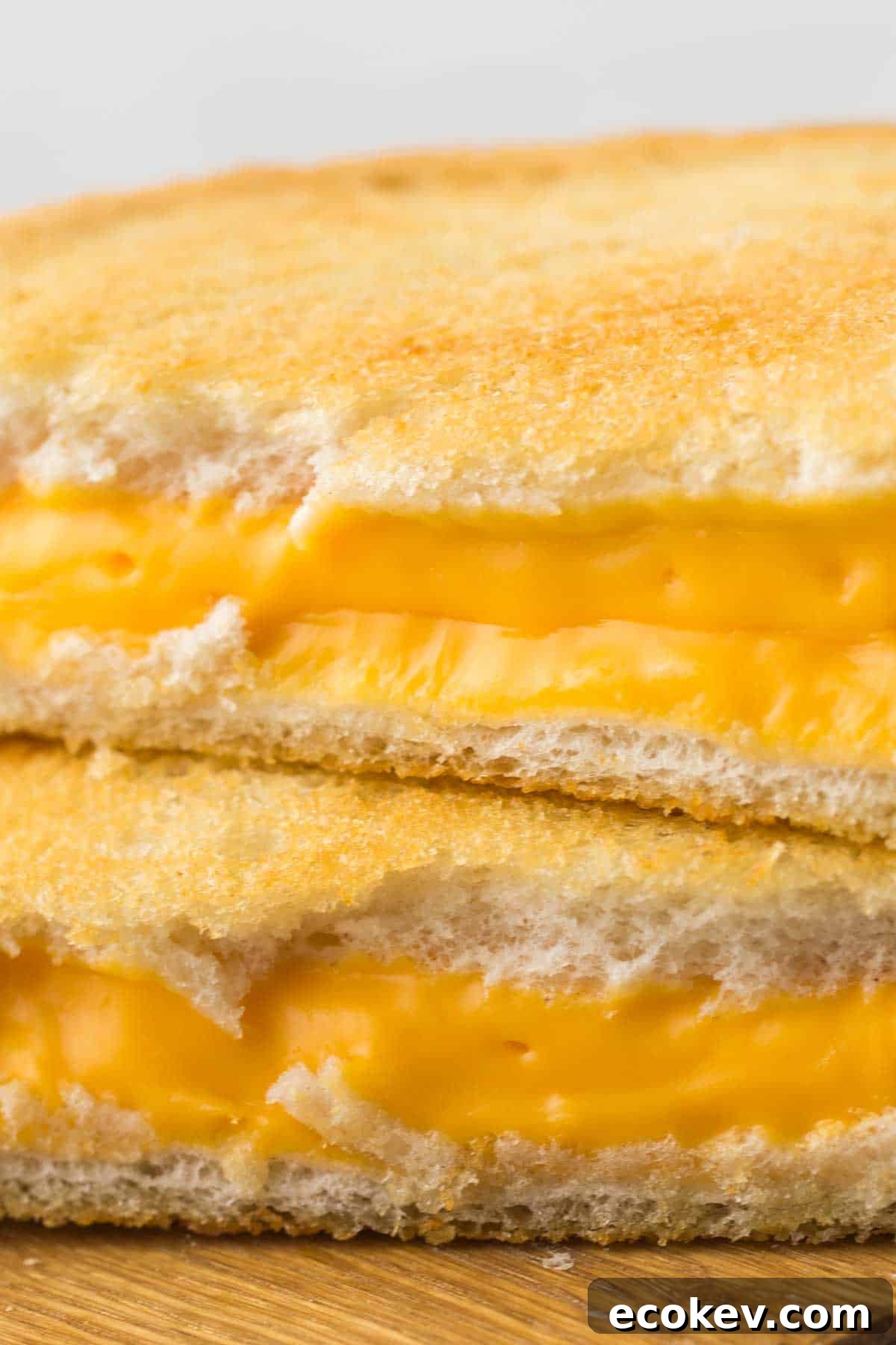 Grilled Cheese sandwich with melted cheese in the middle