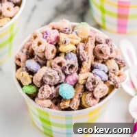 A cup of Easter bunny bait snack mix.