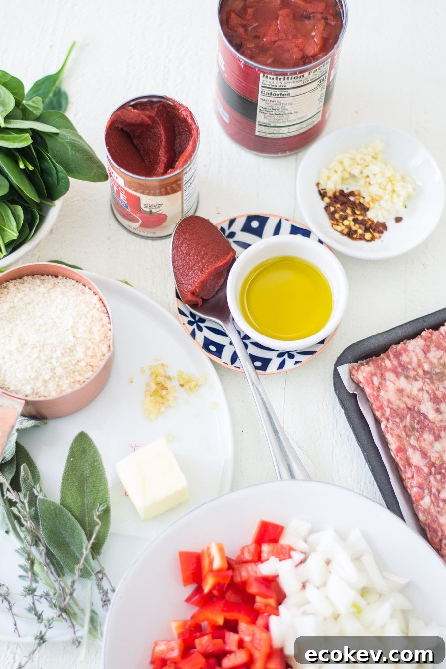 Sausage and Spinach Pasta Ingredients | Sarcastic Cooking