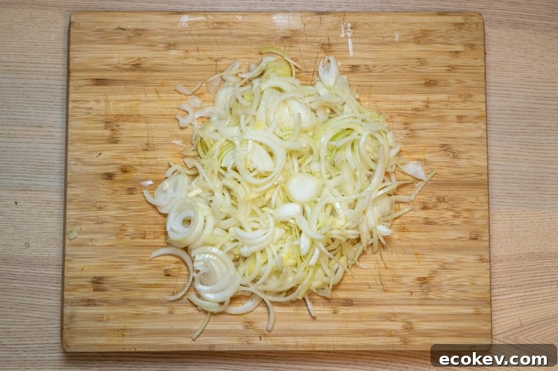 Slicing the onions