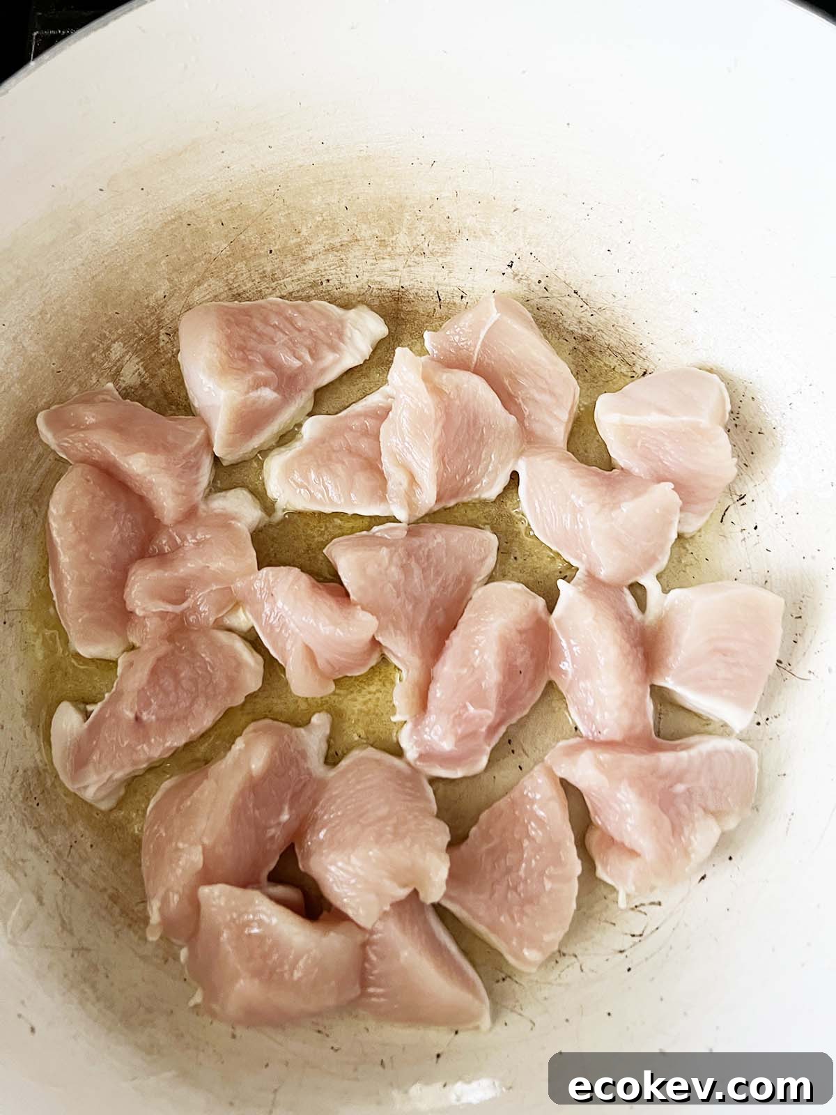Cooking chicken in a skillet