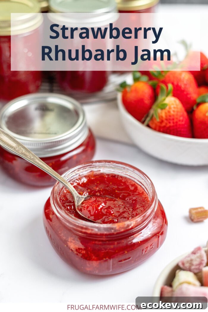 easy recipe for canning strawberry rhubarb jam