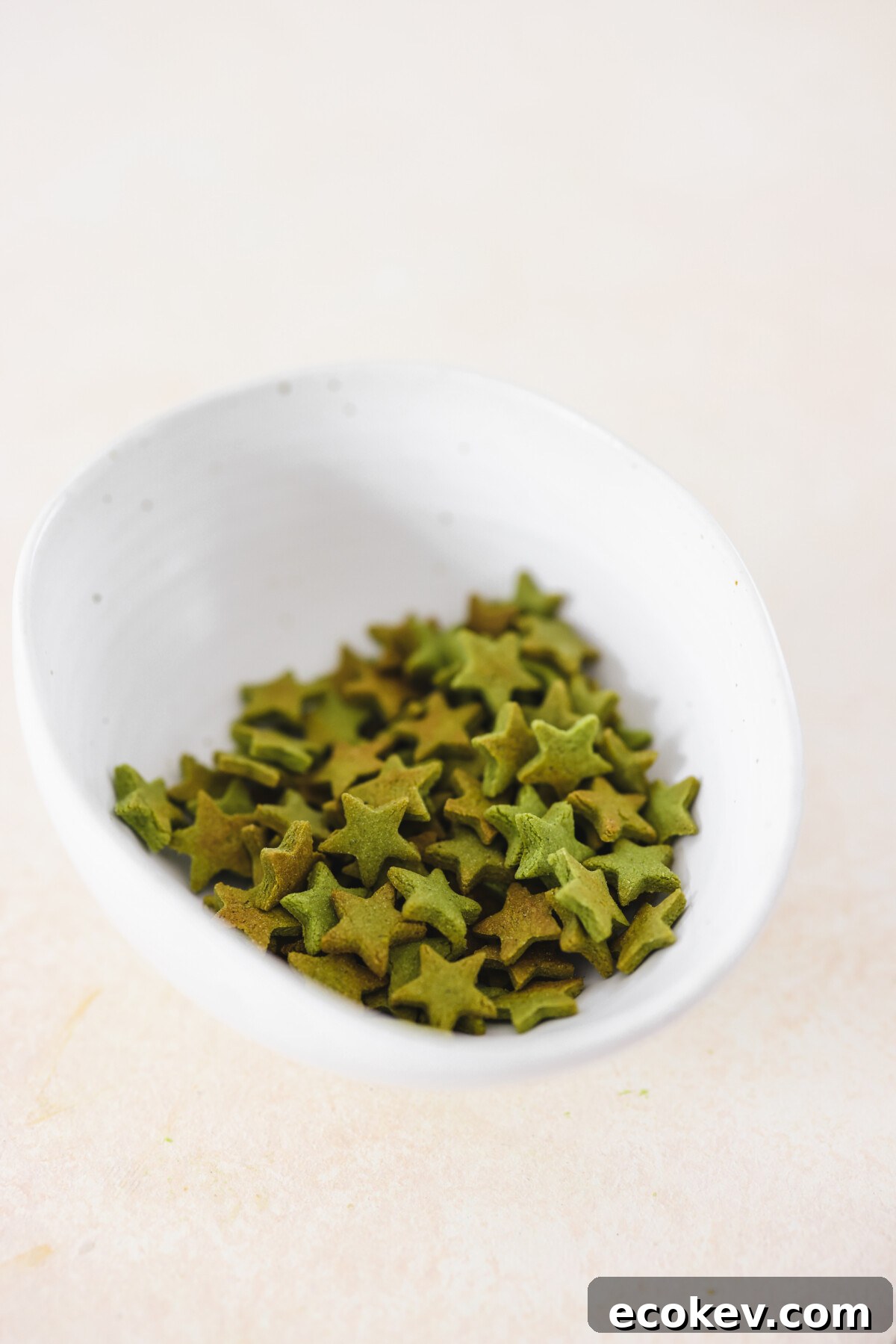 matcha cereal in a white bowl