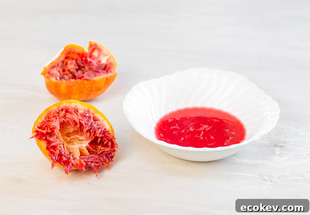 Squeezing Fresh Blood Orange Juice 