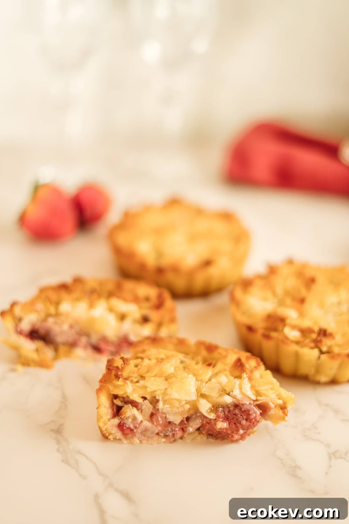 coconut strawberry tart