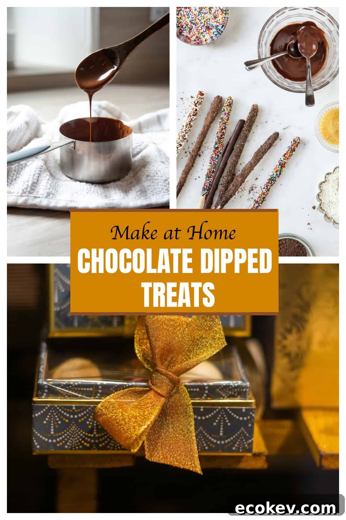 holiday dipped treats collage