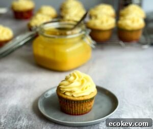 passion fruit cupcake on a plate