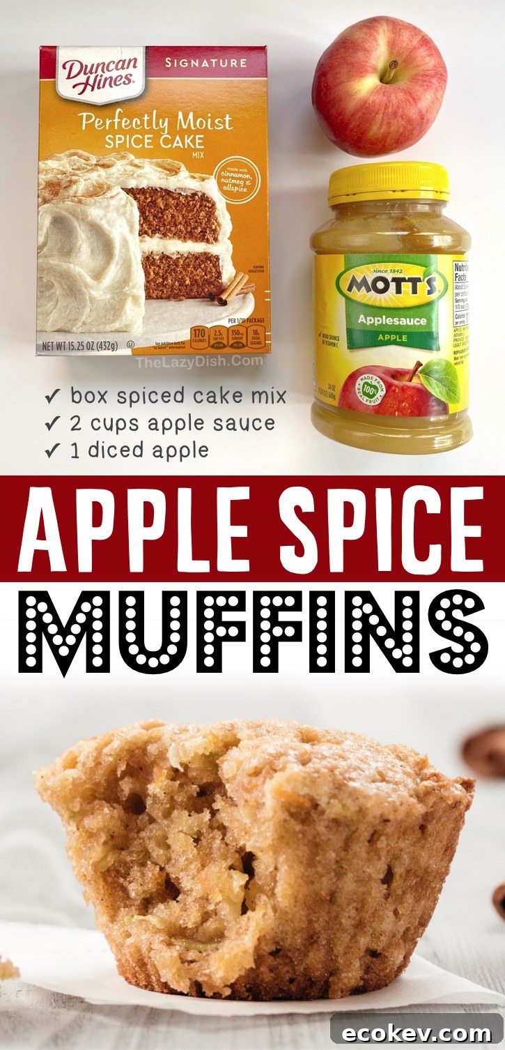 These yummy apple muffins are made with just a few ingredients including boxed spice cake mix, applesauce and a diced apple (could also add pecans or walnuts for crunch). So quick and easy to make! Don't let that fool you, they are incredibly moist and delicious. The perfect little sweet snack or breakfast idea for fall. My family loves them! Serve with butter or cream cheese. Your kids will enjoy making them with you, in fact they are easy enough for older kids and teens to make themselves. 