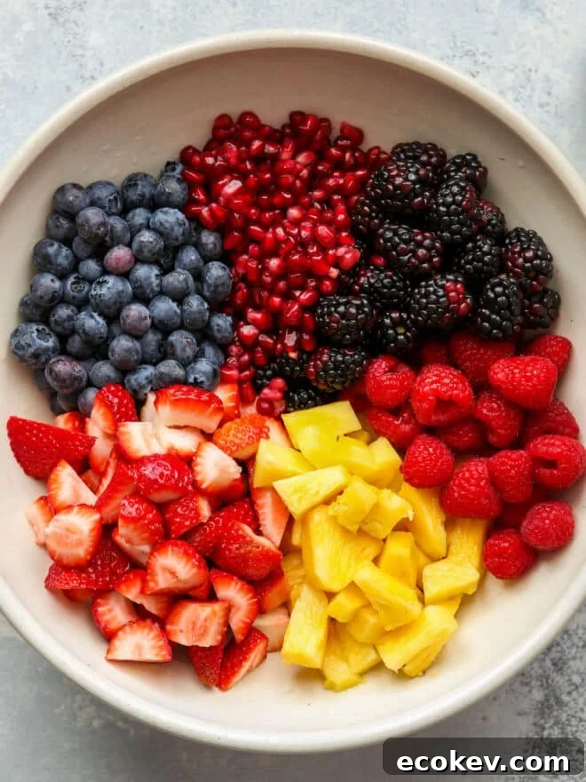 fruits in mixing bowl