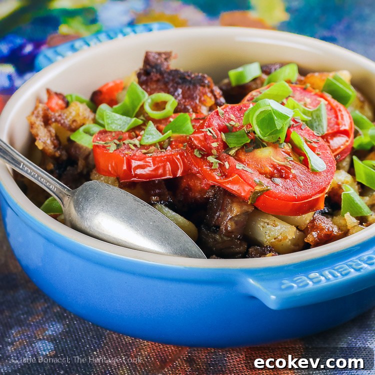 Duck Confit Potato Hash (Gluten Free) © 2017 Jane Bonacci, The Heritage Cook