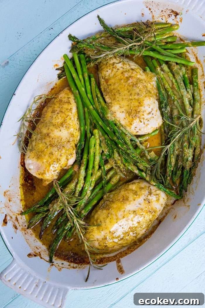 Chicken and asparagus on a sheet pan