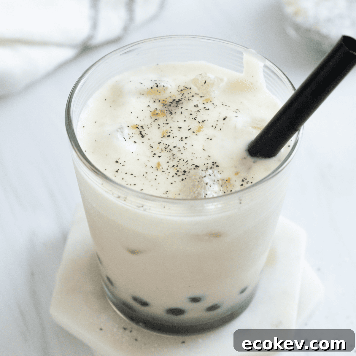 iced earl grey milk tea with cheese cap