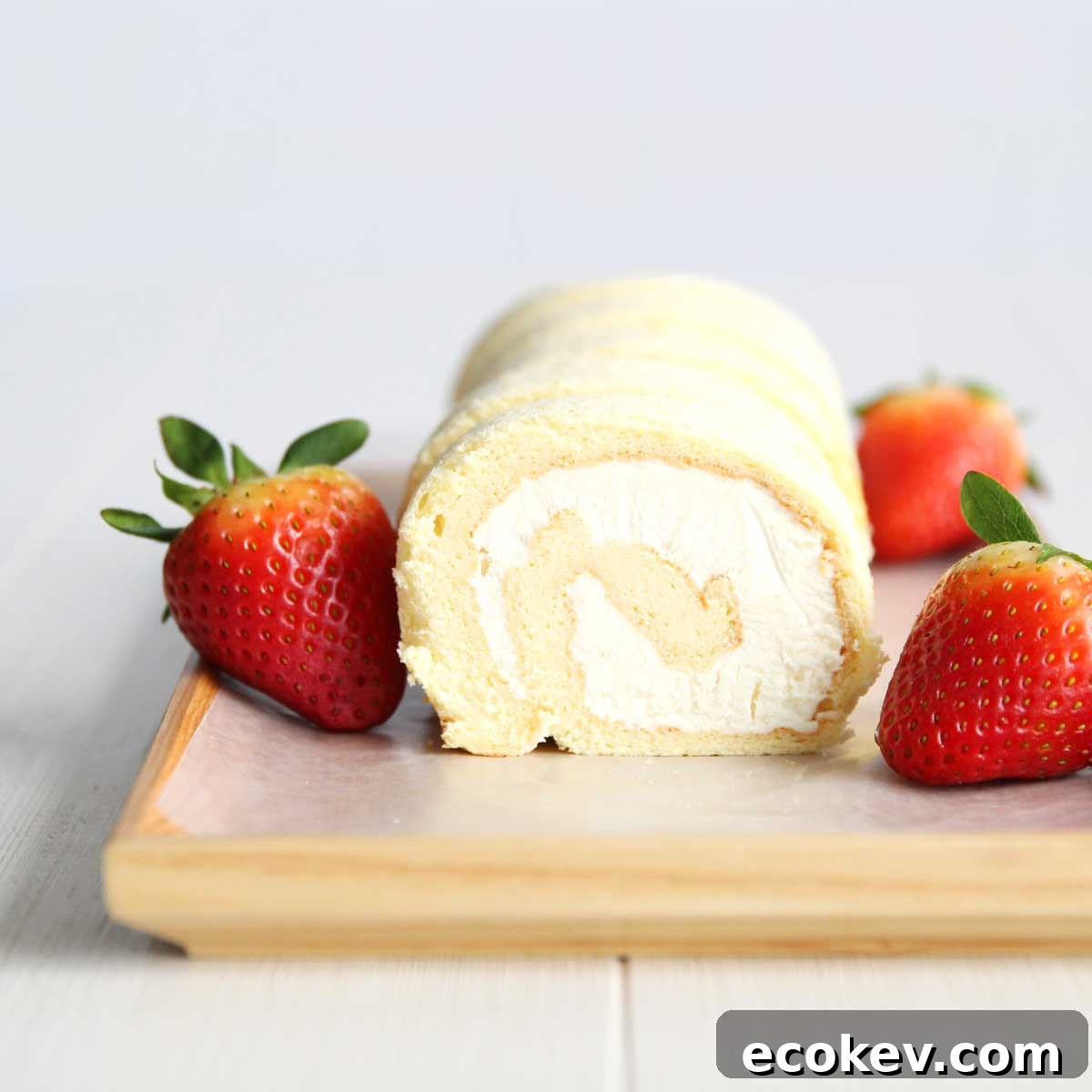 Flourless Vanilla Swiss Roll Cake made with Applesauce (Gluten-Free)