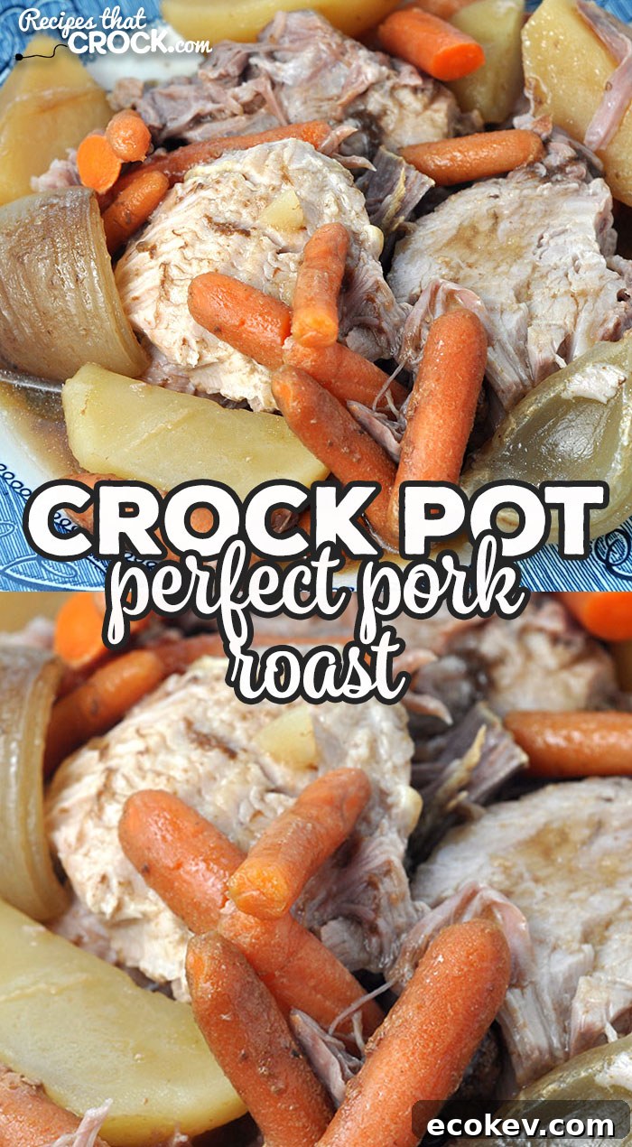 Pork roast and vegetables in crock pot