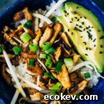 Shiitake Donburi | Well and Full | #vegan #plantbased #recipe