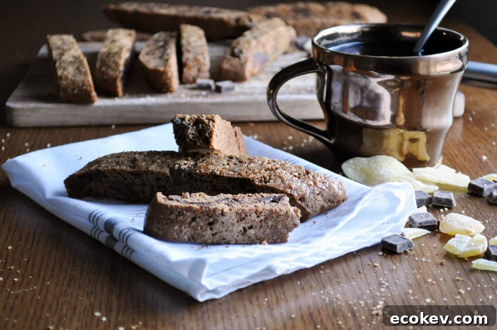 Gingerbread Biscotti Recipe with Dark Chocolate Ginger Bark