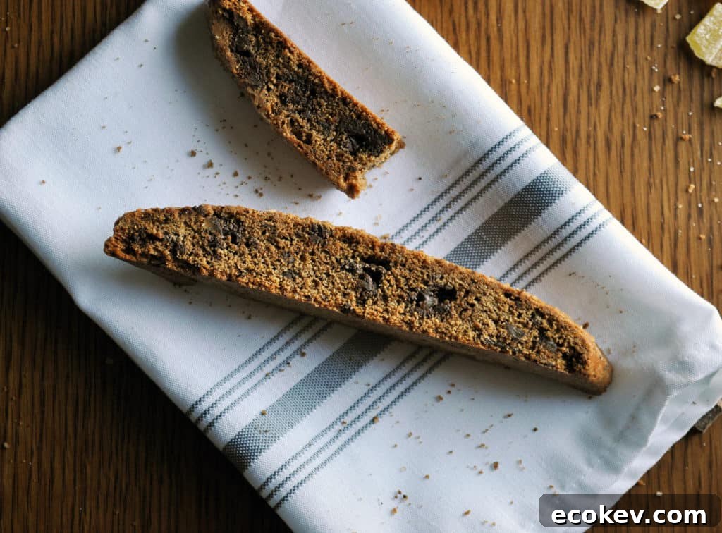 Gingerbread Biscotti Recipe with Dark Chocolate Ginger Bark