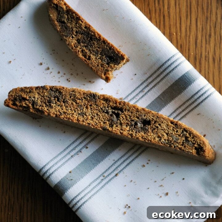 Gingerbread Biscotti Recipe with Dark Chocolate Ginger Bark | www.ofbatteranddough.com