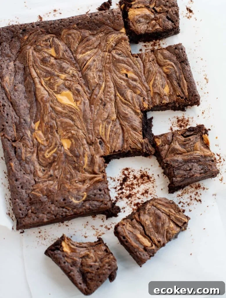 Close-up of a gooey brownie.
